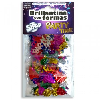 Brillantina con formas party time