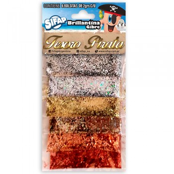 Brillantina gibre tesoro pirata x6