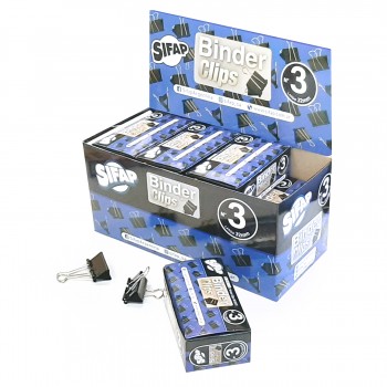 Binder clips negro n3 x 12u (caja)