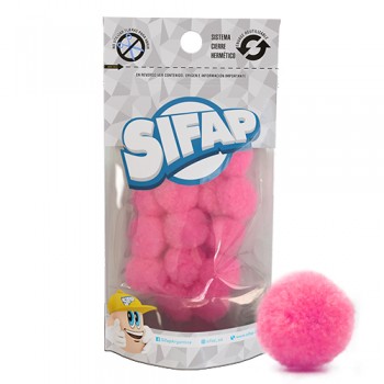 Pompones de felpa rosa