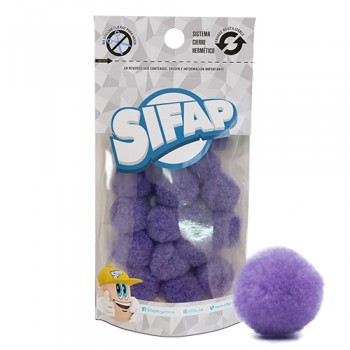 Pompones de felpa violeta
