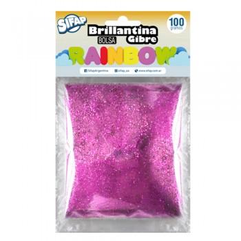 Brillantina gibre rainbow rosa