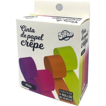 Cinta de papel crepe fluo