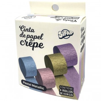 Cinta de papel crepe pastel metallic