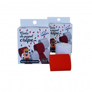 Cinta de papel crepe "Pasion de Multitudes" Rojo/Blanco