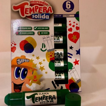 Tempera Solida Verde x 6 Uds