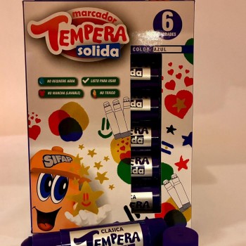 Tempera Solida Azul x 6 Uds