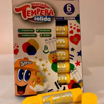 Tempera Solida Amarillo x 6 Uds