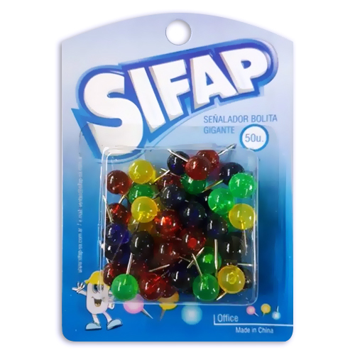 Señalador bolita gigante 50u t/s (blister)