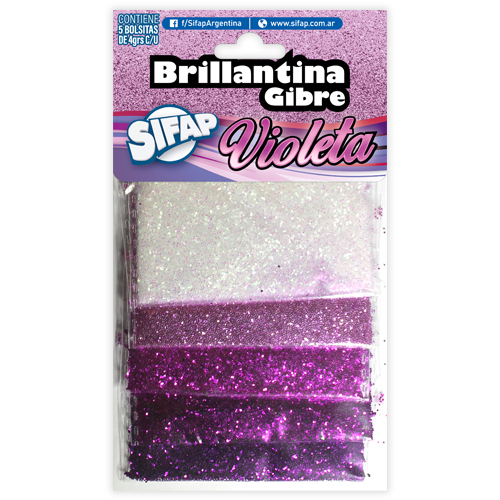 Brillantina gibre violeta x5u 4g