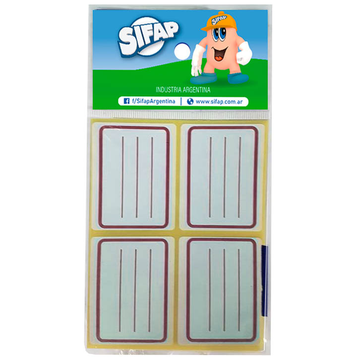 Etiqueta escolar rojo  x 24 uds.