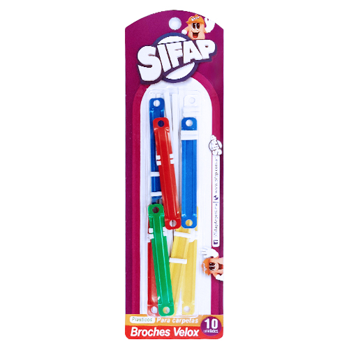 Broche plastico velox  x 10u blister