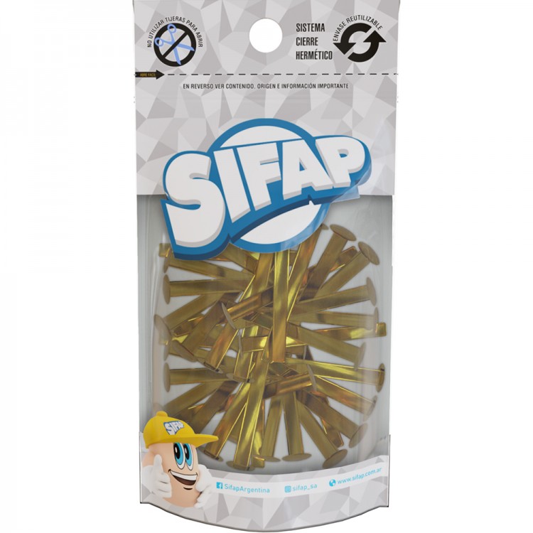 Broches dorados n10 x 100u (40mm) doy pack