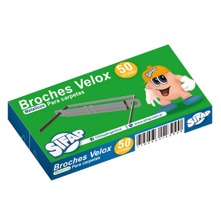 Broche velox metalico x50u (caja)