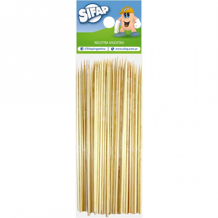 Palitos p/ brochete (bambu) 25 cm