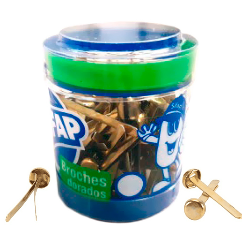 Broches dorados n8 x 100u (pote)