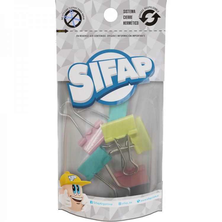 Binder clips color n1 x 6u (doypack)