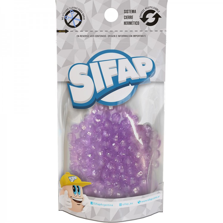 Biju - bola faceteada (nº6) violeta translucido