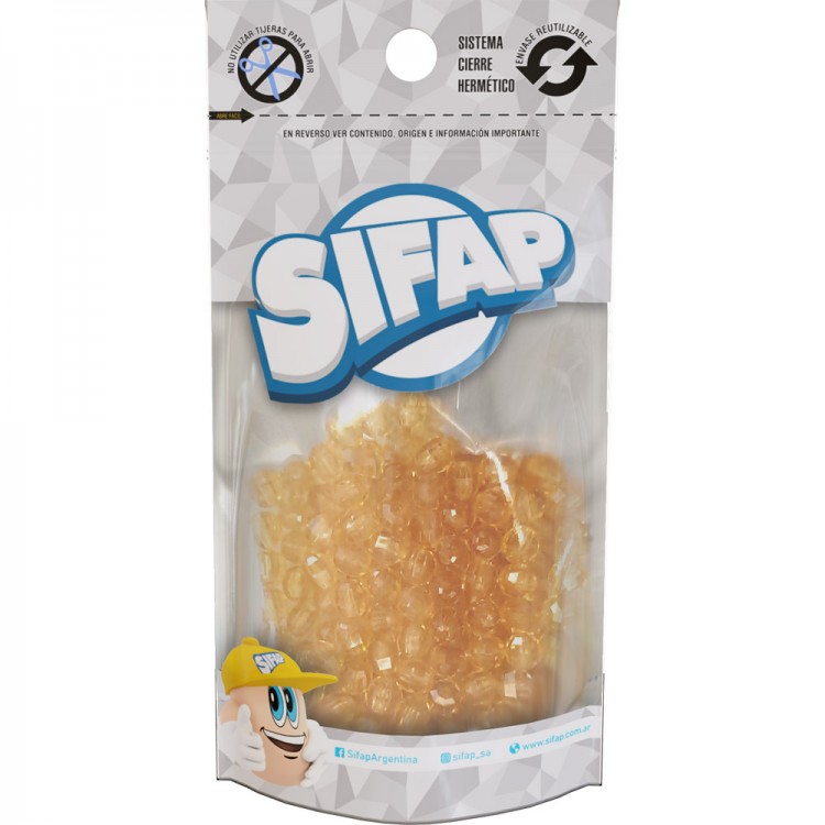 Biju - bola faceteada (nº6) dorado translucido