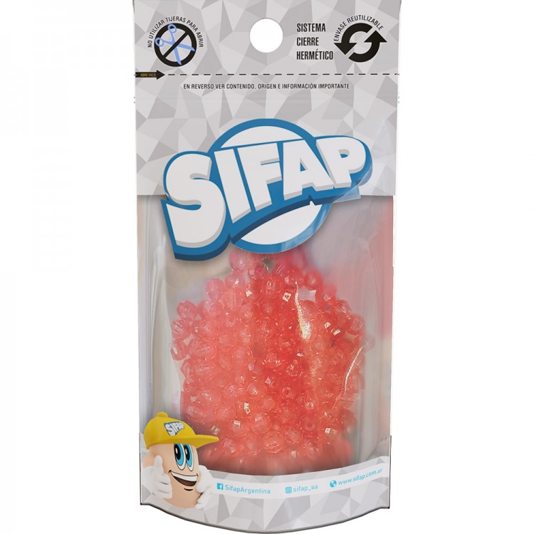 Biju - bola faceteada (nº6) rojo translucido