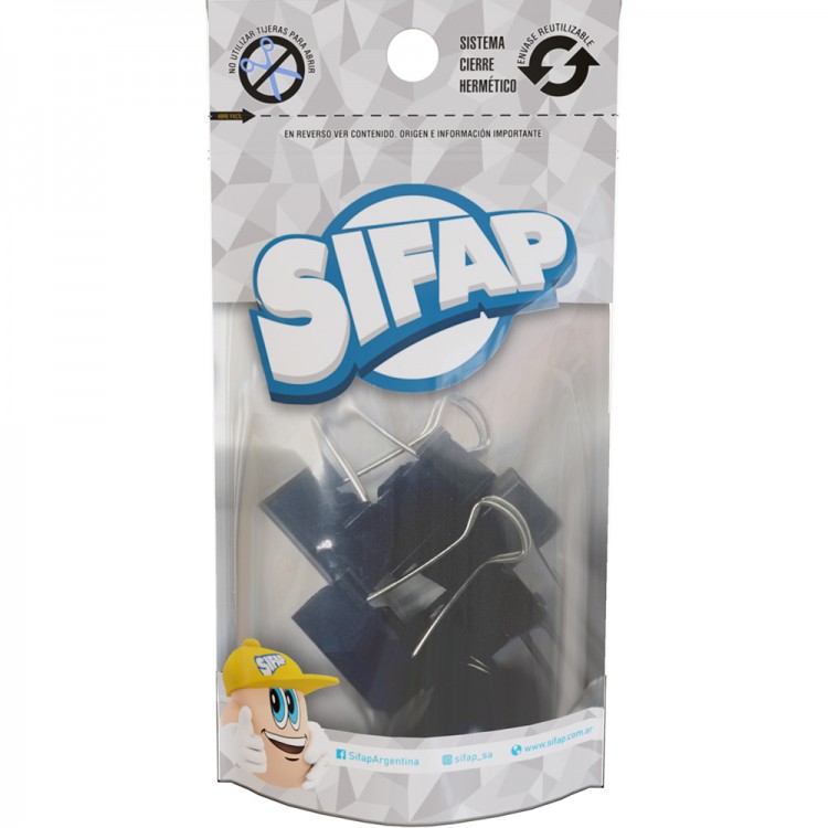 Binder clips negro n2 x 6u (doypack) 