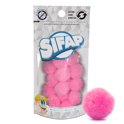 Pompones de felpa fucsia