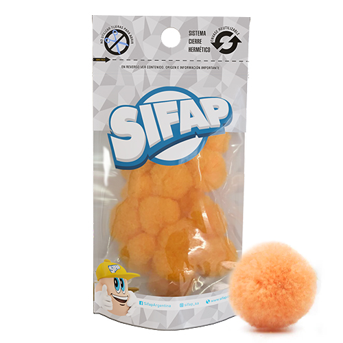 Pompones de felpa naranja