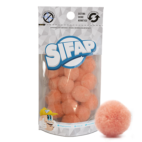 Pompones de felpa salmon
