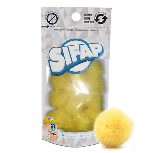 Pompones de felpa amarillo