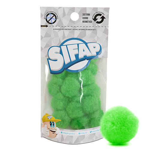 Pompones de felpa verde manzana