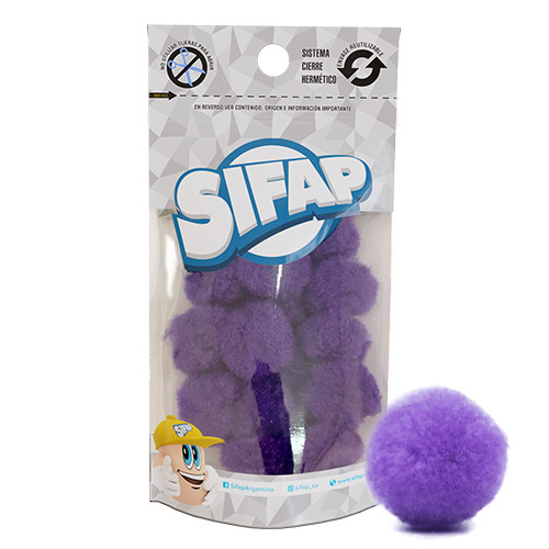 Pompones de felpa lila