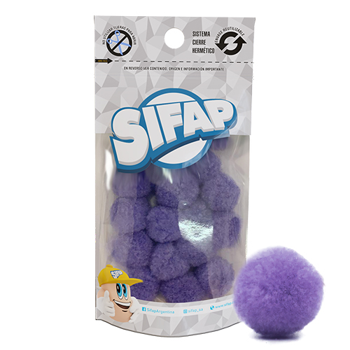 Pompones de felpa violeta
