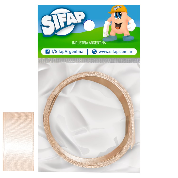 Cinta de raso ancho manteca