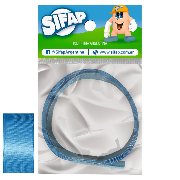 Cinta de raso ancho celeste pastel