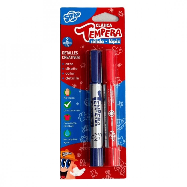 Tempera solida lapiz clasica 6g