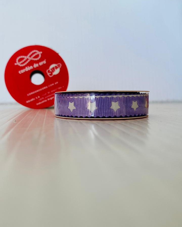 CINTA ESTRELLASTROQUELADA LILA