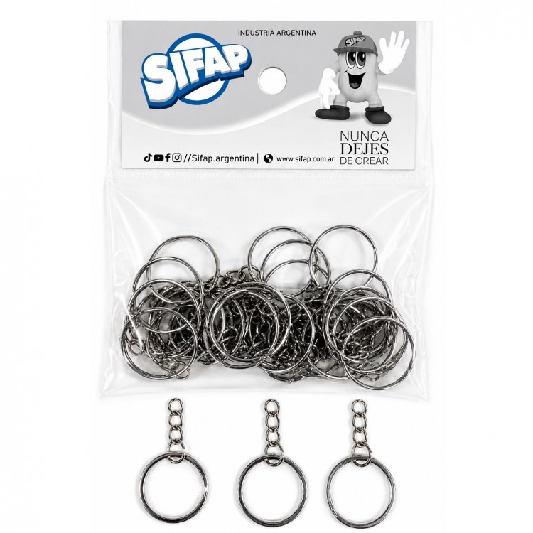 Argolla lisa con cadena 1.2 x 25mm