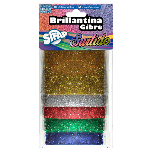 Brillantina gibre surtido x5u 4g